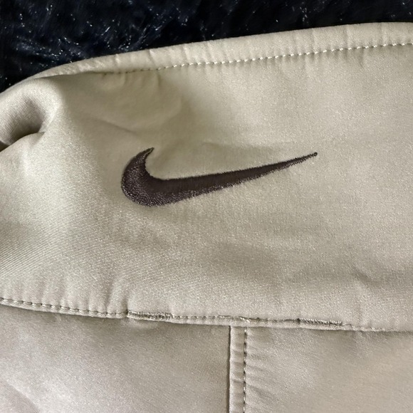 Nike Jacket Mens XL Beige White Fleece Lined Full Zip Zip Pockets Swoosh Outdoor - Picture 14 of 14